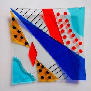 Contemporary Fused Glass Plate